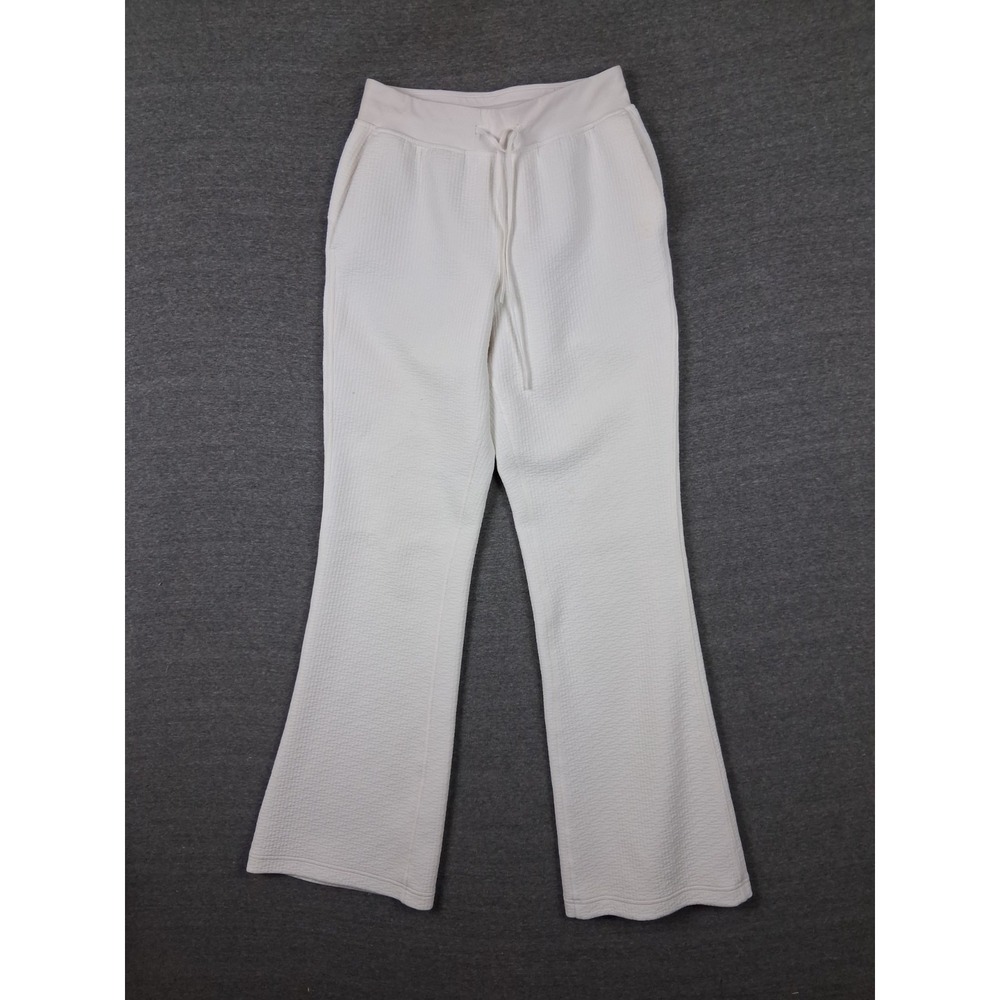 Lululemon Womens Pants 6 White Textured High Rise Flare Track Pant Athletic Soft